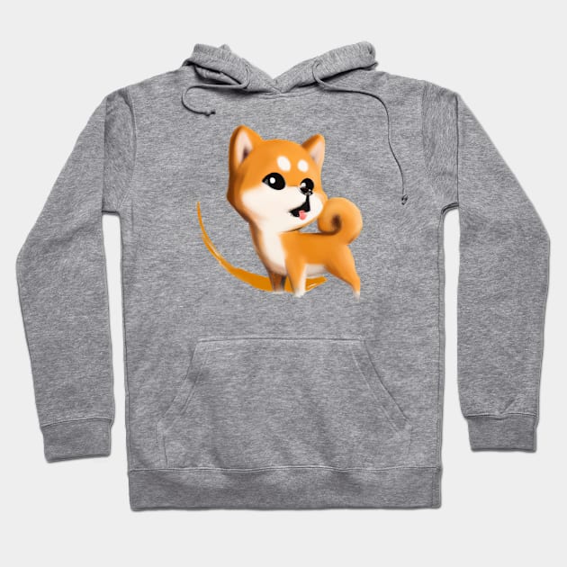 Cute Shiba Inu Drawing Hoodie by Play Zoo